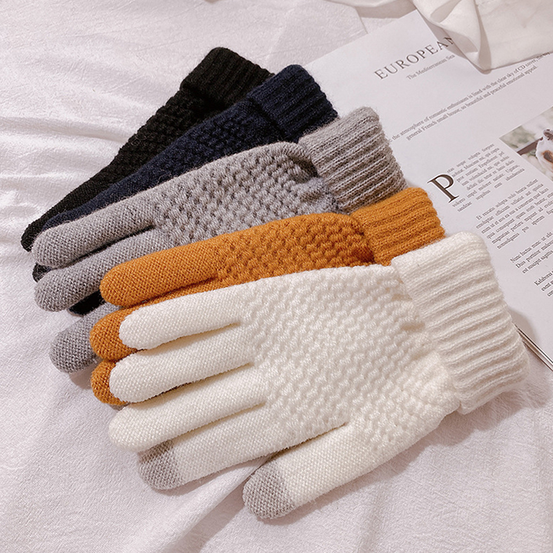 1Pair Women Touch Screen Winter Gloves Autumn Winter Warm