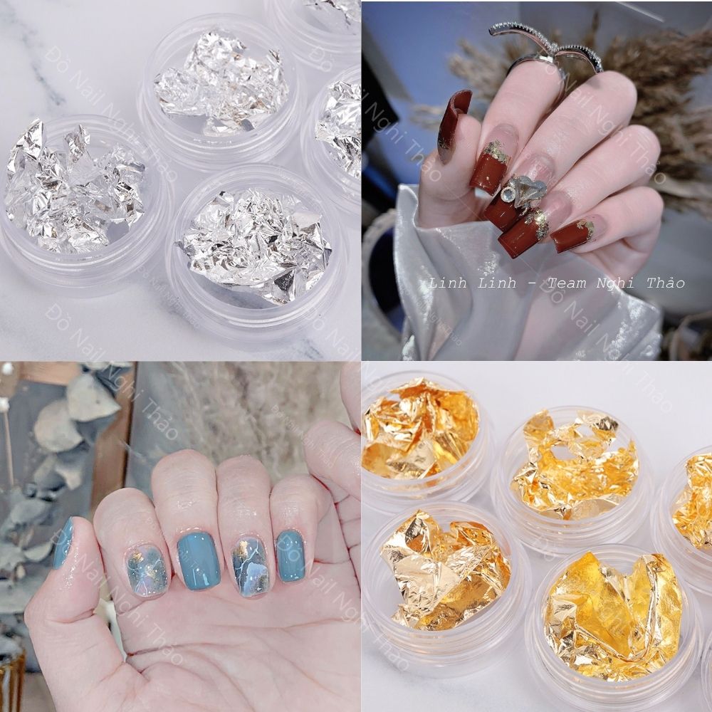 Giấy nhún nail vàng bạc