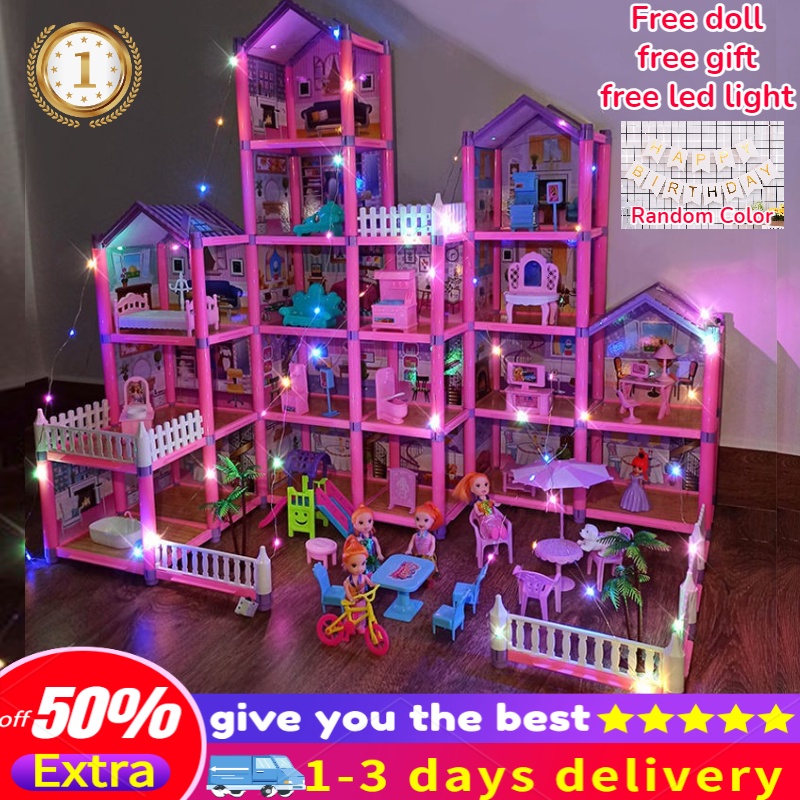 free-led-doll-hot-sale-doll-house-7in1-dollhouse-lovely-house