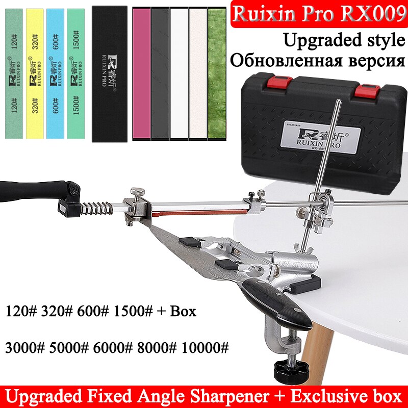RUIXIN PRO RX009 Professional Sharpener 360 Degree Rotation Flip Design  Aluminium Alloy Kitchen Chef Sharpening Stones Kit Please contact customer  service for customized products