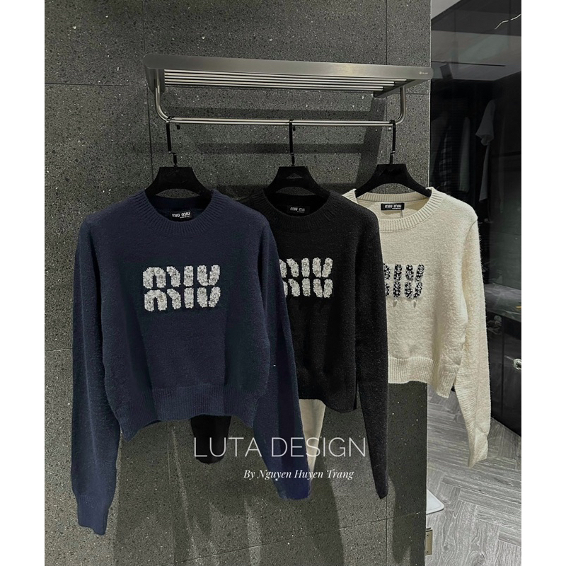 AA18-Áo Len Tay Dài MiuMiu Full Tag Hàng QCCC