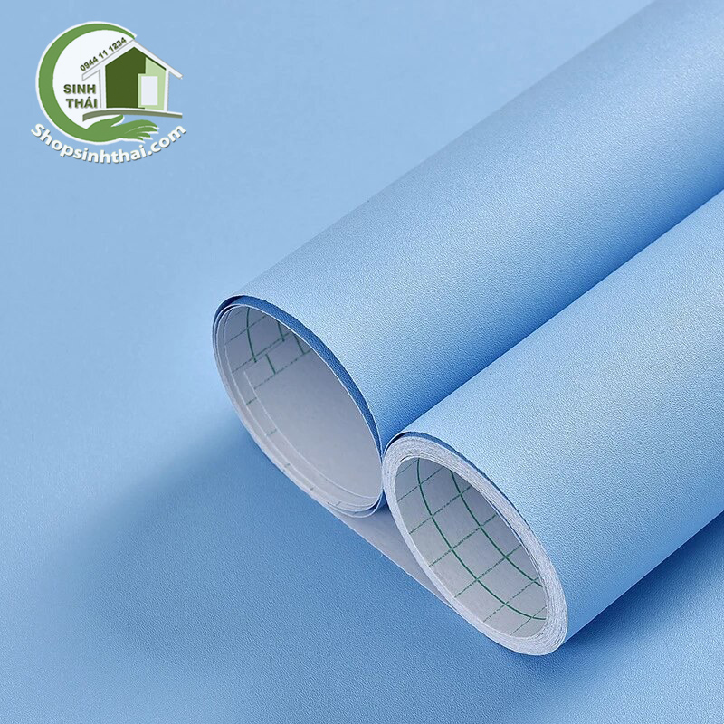 Cuộn giấy dán tường decal màu xanh dương