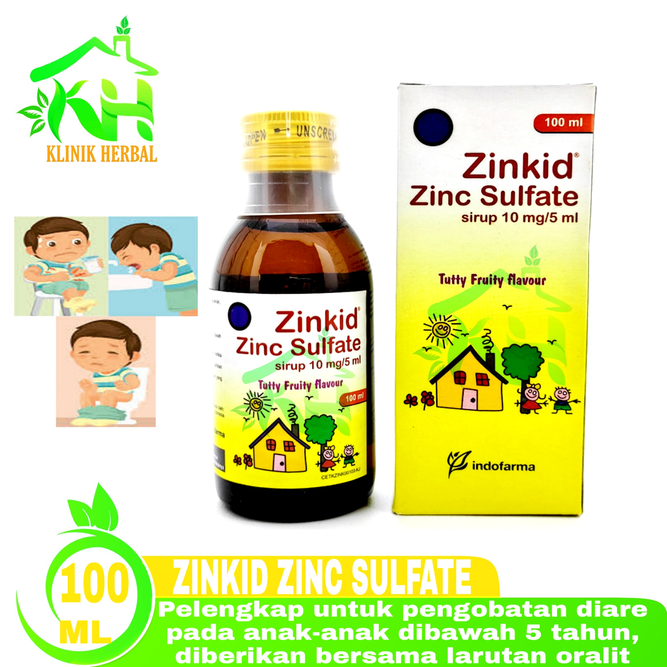 Zinkid Syrup Zinc Sulfate Sirup Diare Lazada Indonesia