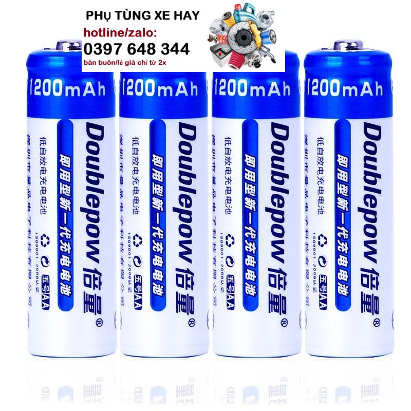 Bộ 04 Pin Sạc AA 1200mAh Doublepow (Hàng Chính Hãng)