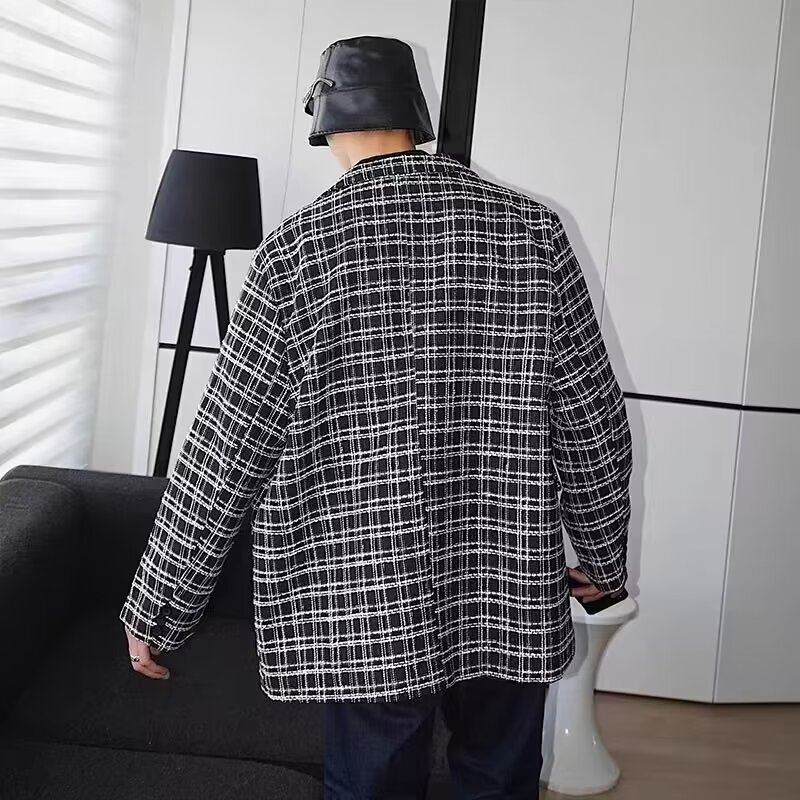 YAZHINIAO Double-breastedsuitmen'sjacketstylishcasualcoat