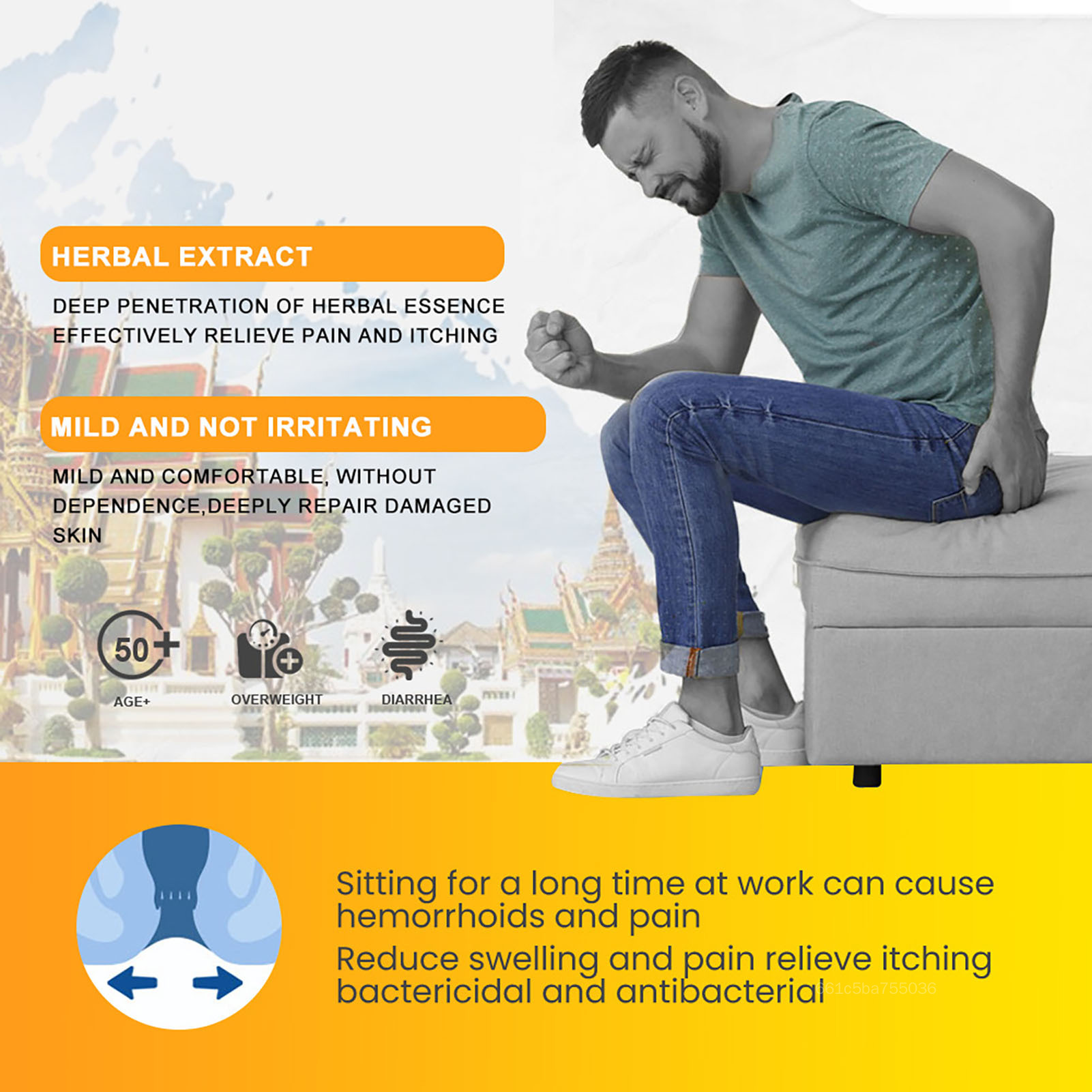 20g Hemorrhoid Swelling Relief Ointment Itching Relieving Anus Clean