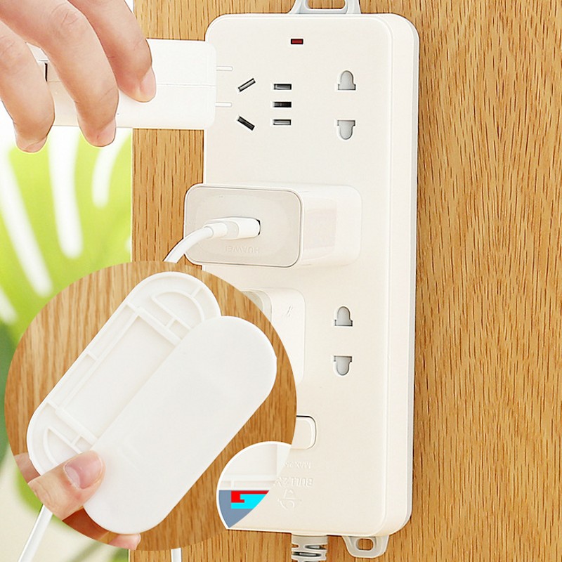 【 88 HomeStore】 1 Cái Dụng Cụ Cố Định Ổ Cắm Dây Điện Giá Đỡ Dây Điện Gắn Tường Tự Dính Liền Mạch Không Cần Đục Lỗ Gia Dụng