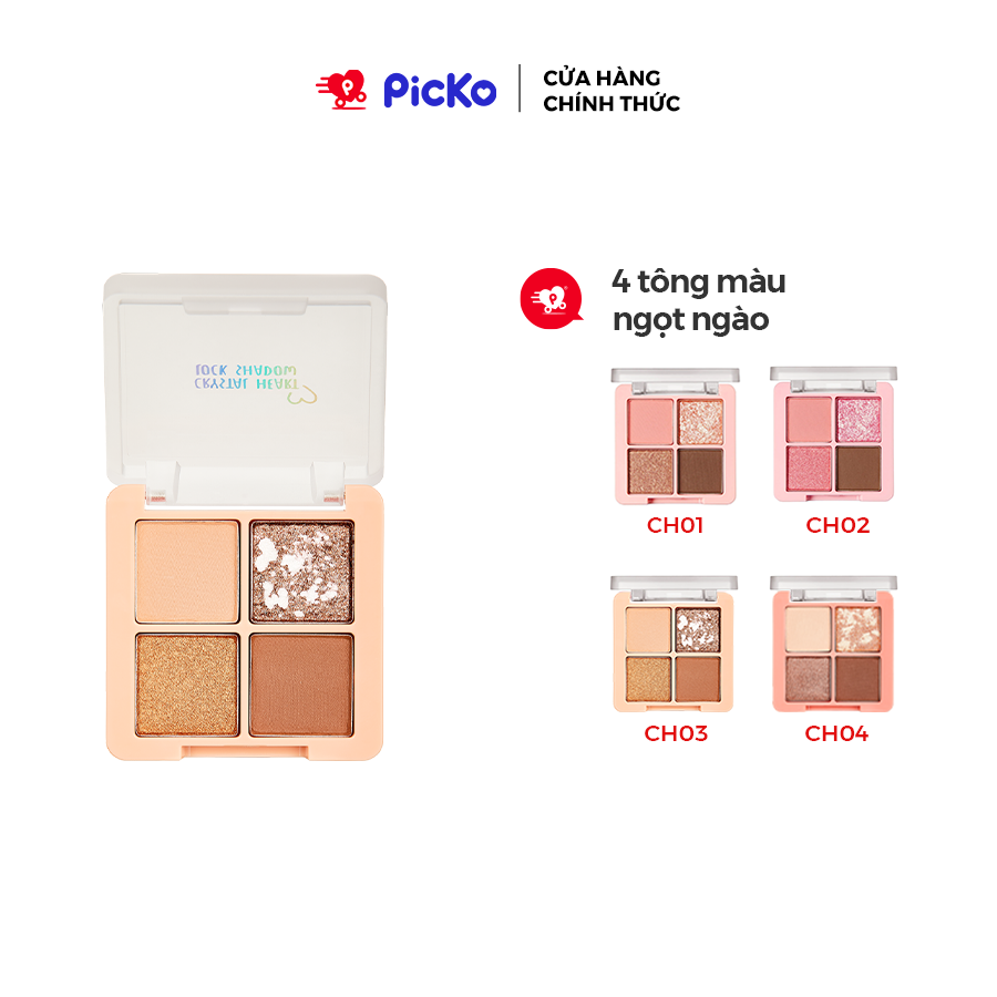 Phấn Mắt Black Rouge Crystal Heart Lock Shadow PICKO