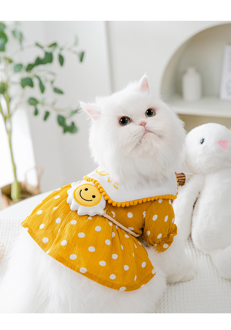 váy đầm tiểu thư chấm bi cho chó mèo - T3 PETS SHOP