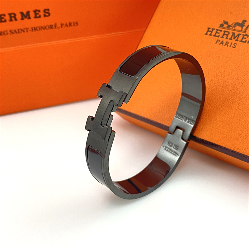 【original】 H Letter Silver Black Samurai Couple Bracelet LOGO