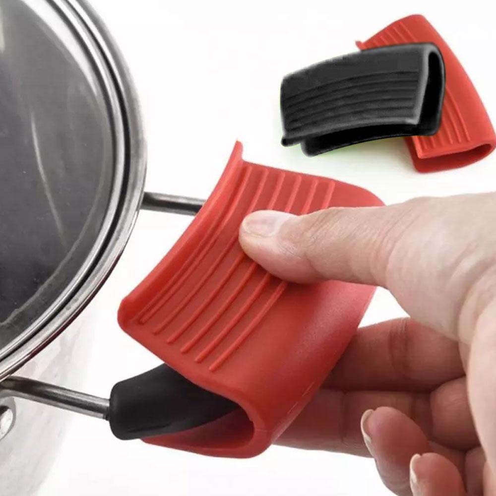 Non Stick Heat Resistant Pot Clips Cookware Silicone Pan Handle Cover ...