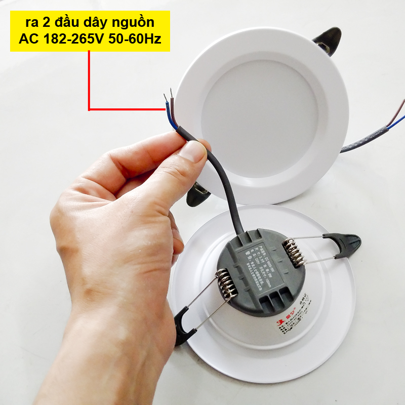 Đèn Led âm trần trực tiếp 220V phi 100mm 9W