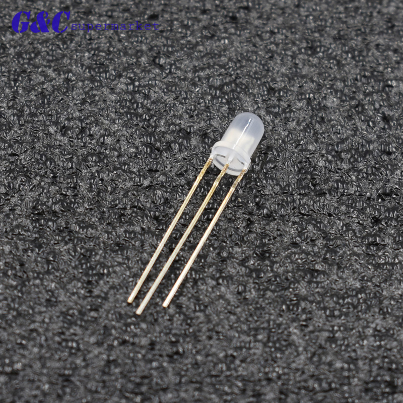 50PCS F5 LED Diodes Light 3Pin Common Anode/Cathode Milk White 5mm Round Dual colour Red-Green Red-Blue Kit