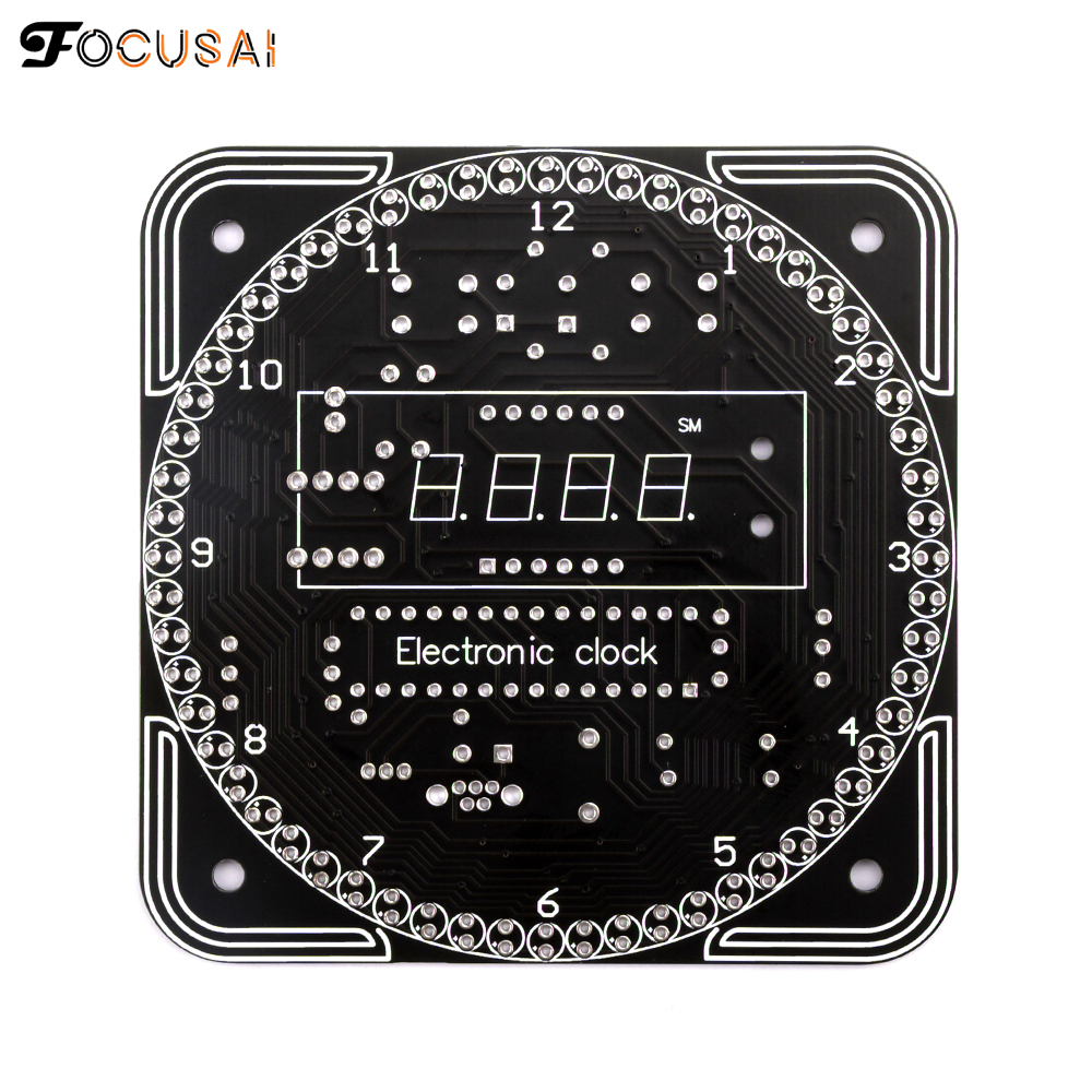 FocusAi Digital DIY Electronic Clock Kit Light Control Rotation Digital LED Temperature & Time Display Tool Set for Soldering Practice