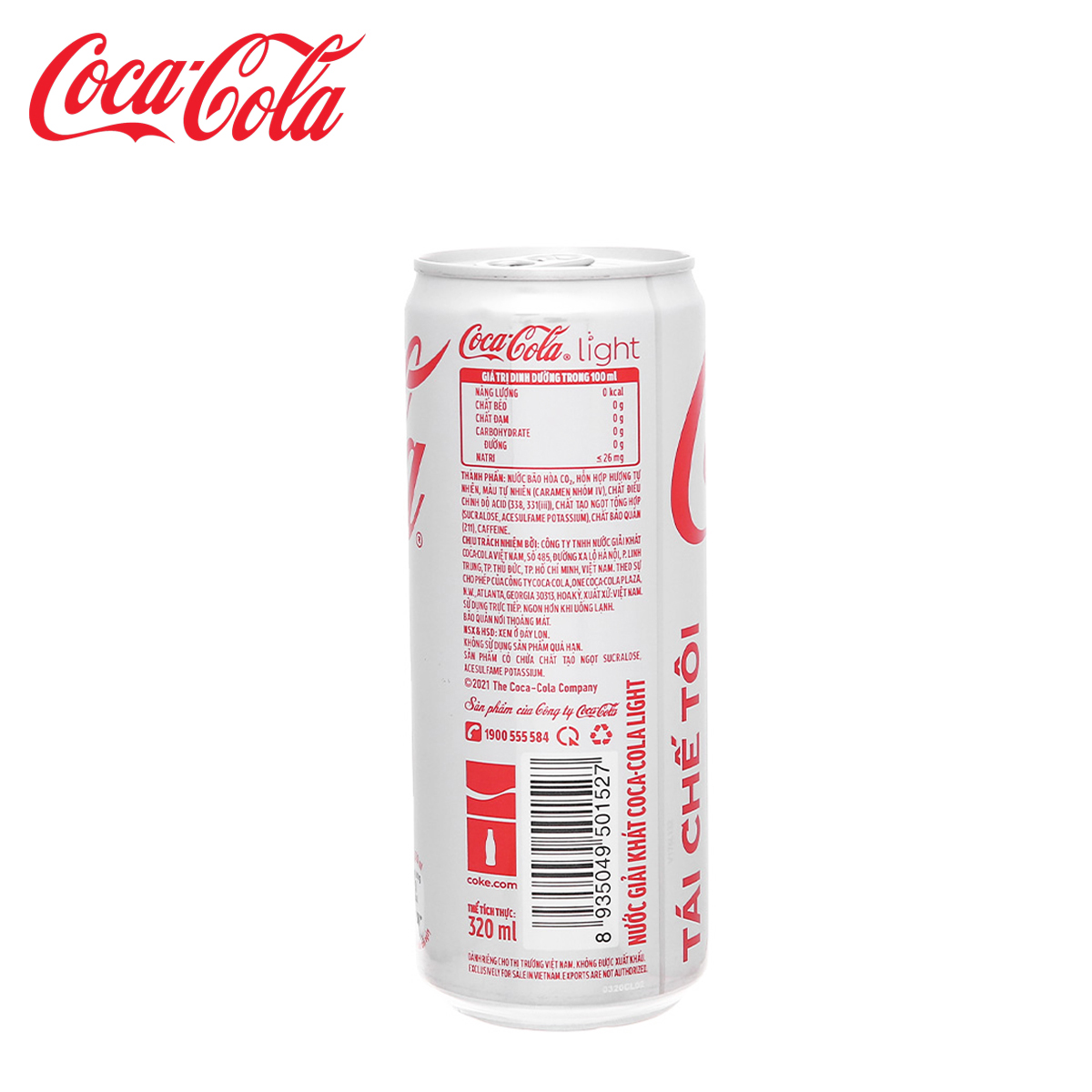 THÙNG 24 LON NƯỚC GIẢI KHÁT COCA COLA LIGHT 320ML