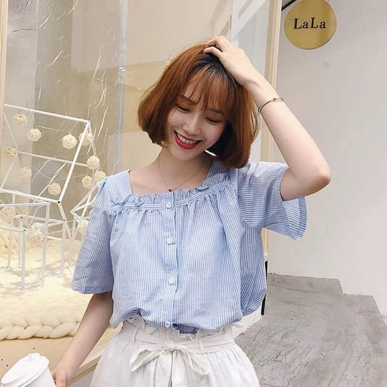 🎁FREESHIP-ÁO SƠ MI CÔNG SỞ NỮ CỔ VUÔNG BÈO SỌC MS134