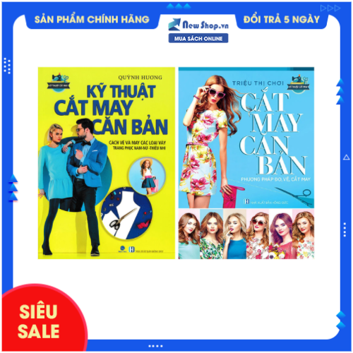 Sách - combo 2 - cắt may căn bản - các loại váy trang phục nam - nữ - thiếu nhi - cắt may căn bản - phương pháp đo, vẽ, cắt may - newshop