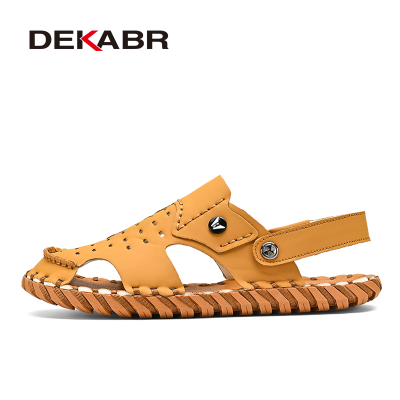 DEKABR 38-46 New Fashion Luxus Boy Pu Slippers Soft Comfortable Summer Casual Men's Sandals Shoes. 