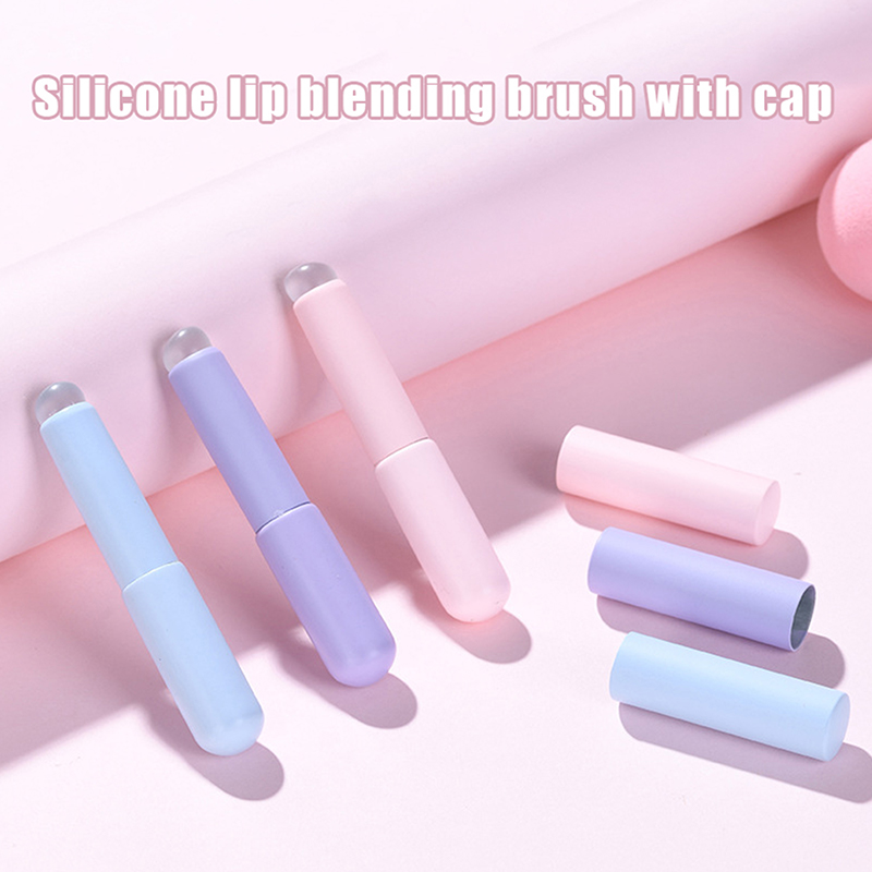 Silicone Lip Brush With Cover Angled Concealer Brush Like Fingertips Q Soft Lipstick Makeup Brushes Round Head No Broken.