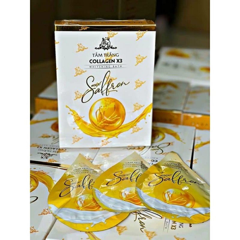 tắm trắng toàn thân Collagen X3 Mix Saffron
