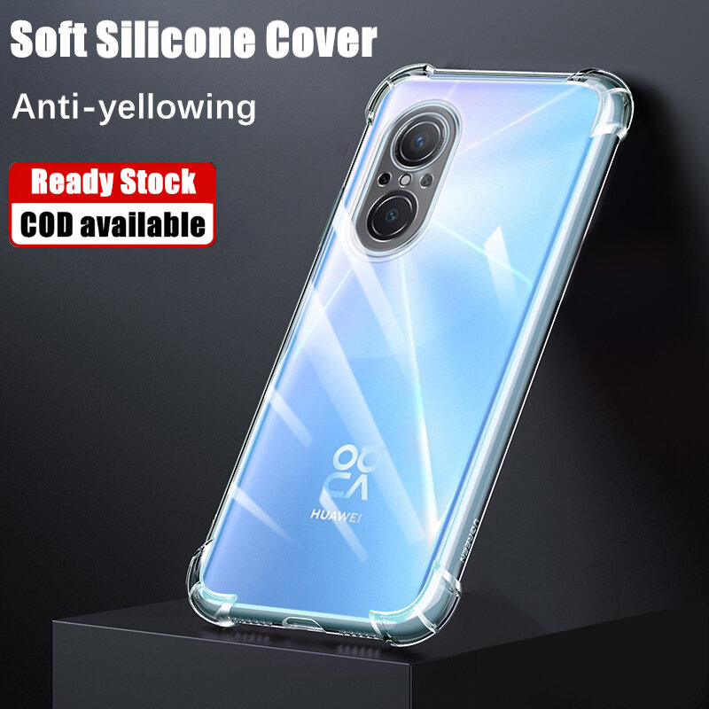 ZXLZKQ Custodia per Huawei Nova 9 SE (6.78) con 2 Pezzi Vetro temperato Pellicola Protettiva, Slim Trasparente Morbido Silicone AntiGraffio TPU Case Cover per Huawei Nova 9 SE - Clear