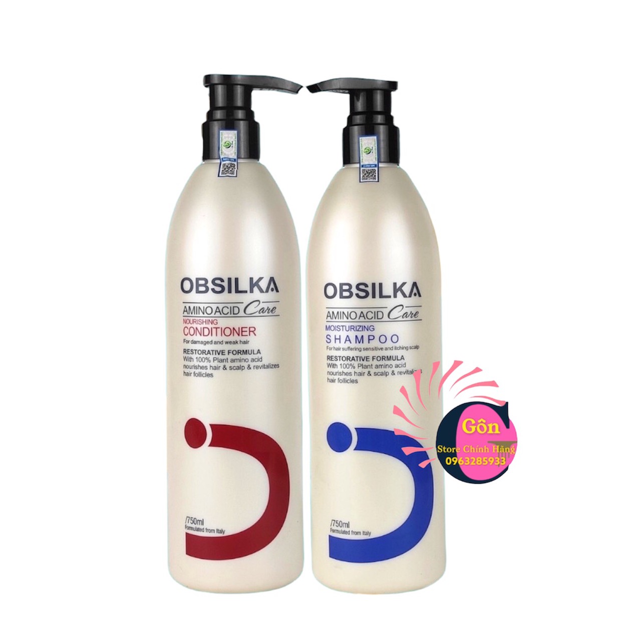 Cặp dầu gội xả obsilka siêu mượt phục hồi 750ml