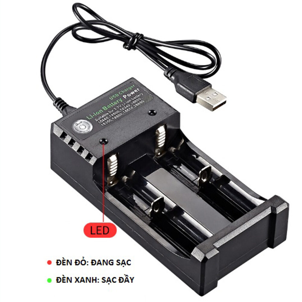 Sạc Pin 18650 Cao Cấp ( Có Đèn Báo Khi Sạc Đầy )