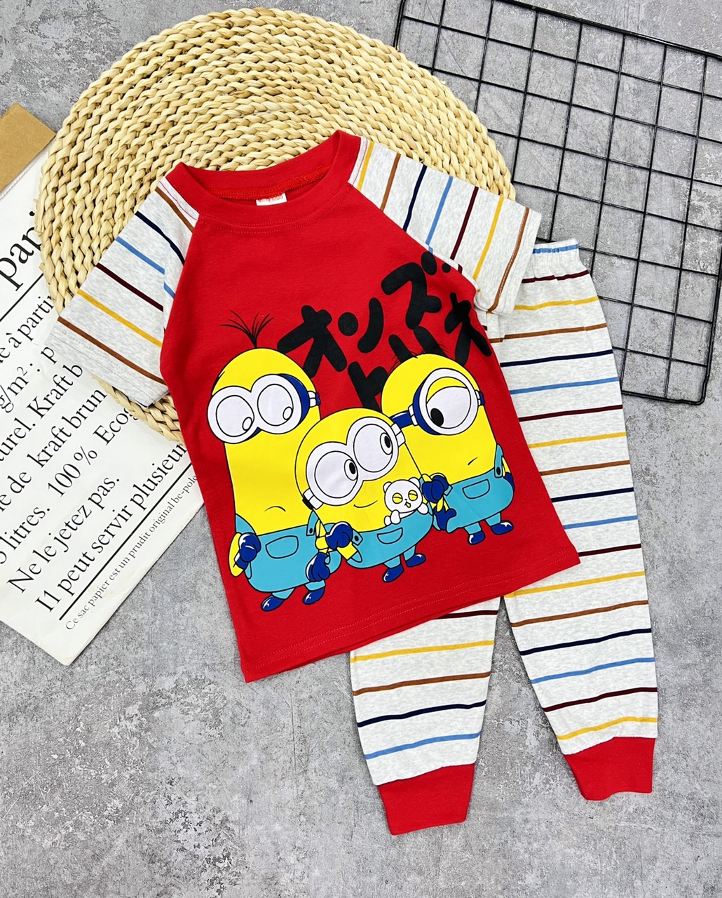 Đồ bộ bé trai, bộ bé trai 4 tuổi phối màu cotton Jennie kids J463