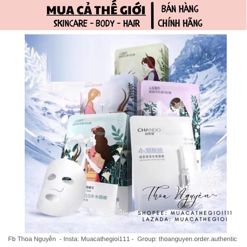[GIẢM 5% ĐƠN 129K]Mặt nạ Chando dưỡng ẩm trắng da