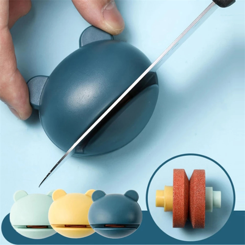 1 Pc Portable Mini Knife Sharpener Non-Slip Cute Cartoon Frog Sharpener Home Kitchen Tools