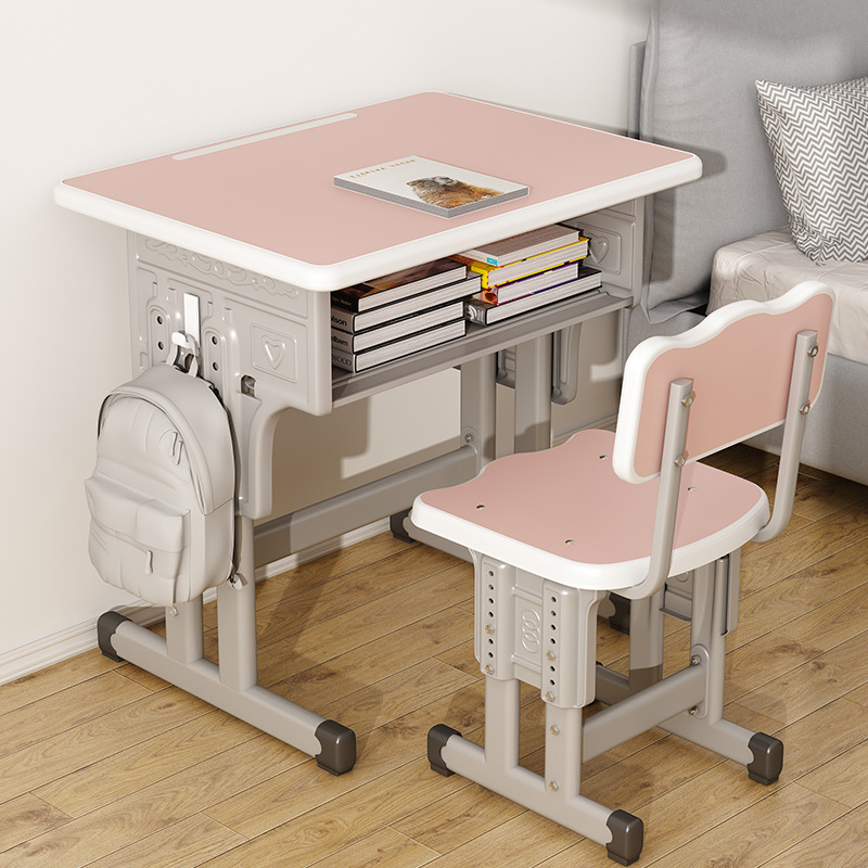 Student desk, chair, children's study table, simple writing table, student desk set Student study table and chair set
