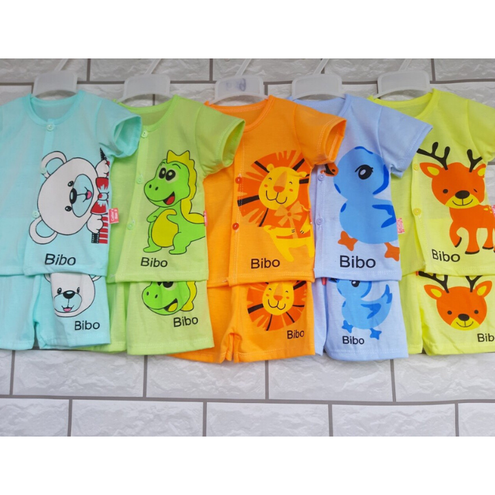 Combo 5 bộ cộc cotton cúc giữa cho bé