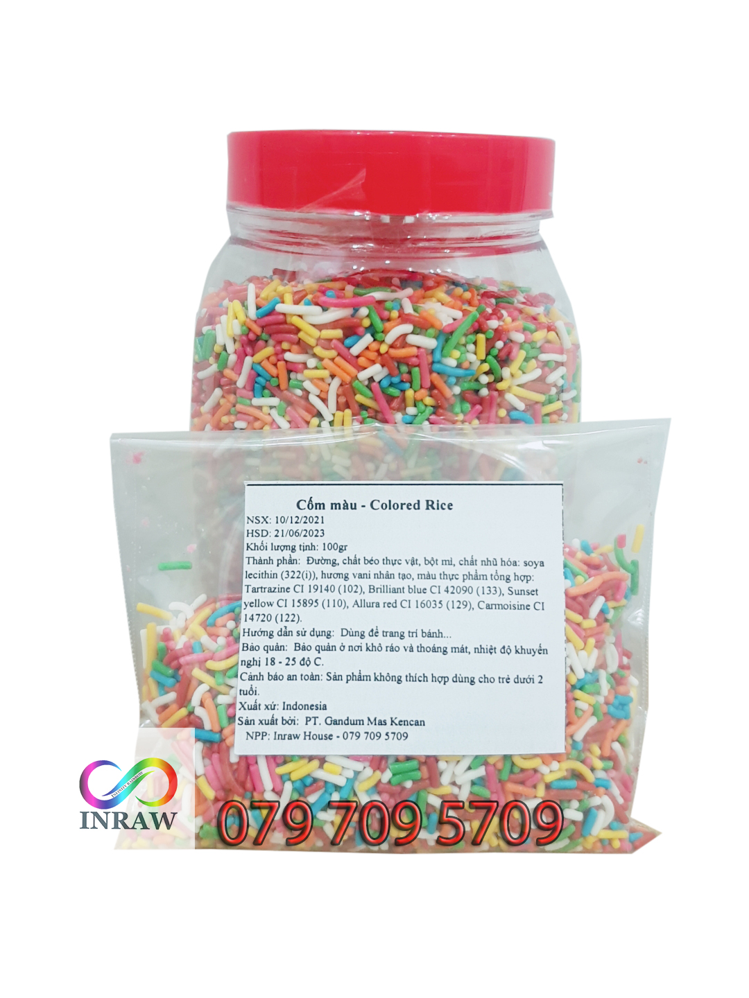 Long-Shaped Colored Chocolate Chips for Cake Decoration 100g