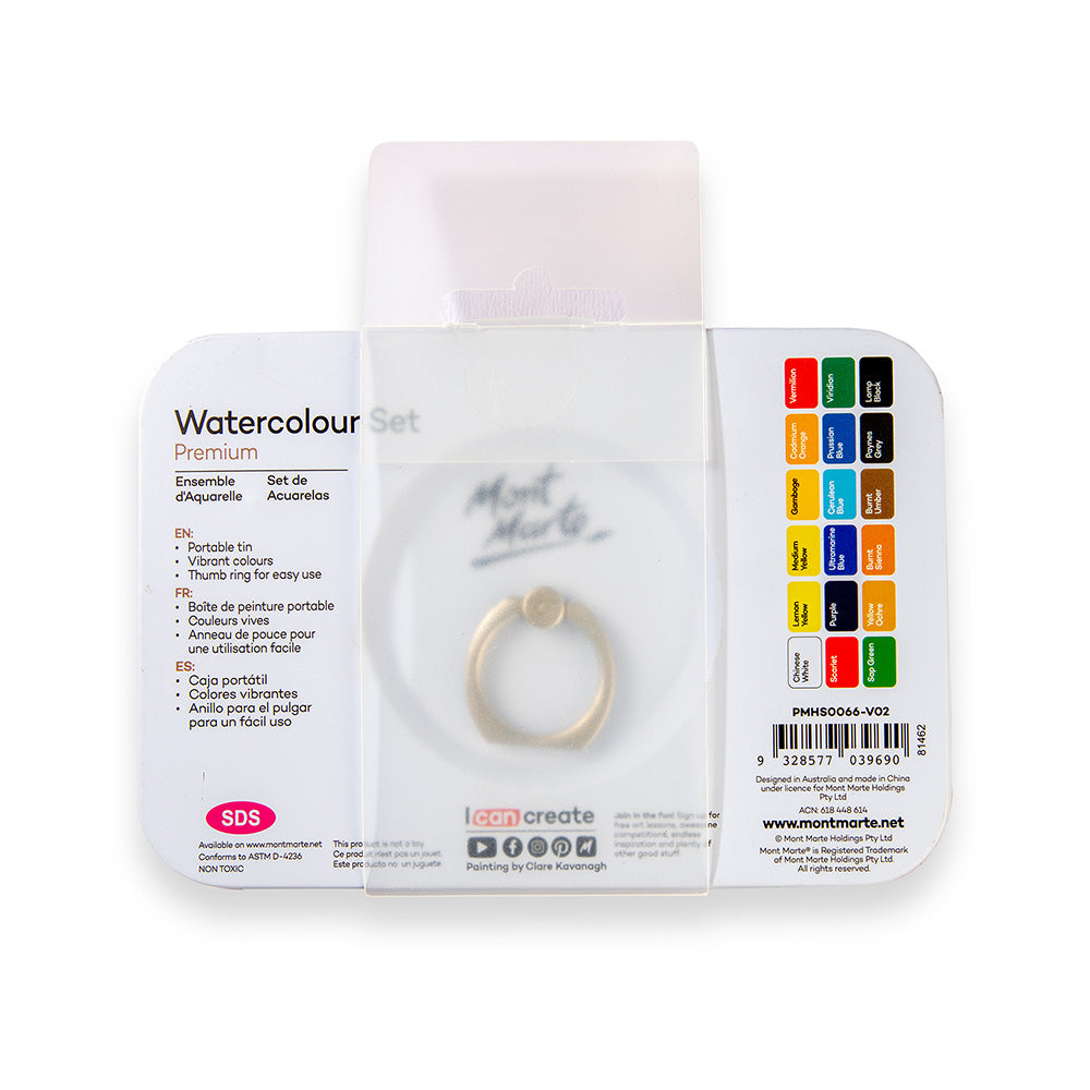 Mont Marte Watercolor Set In Tin 21pc.