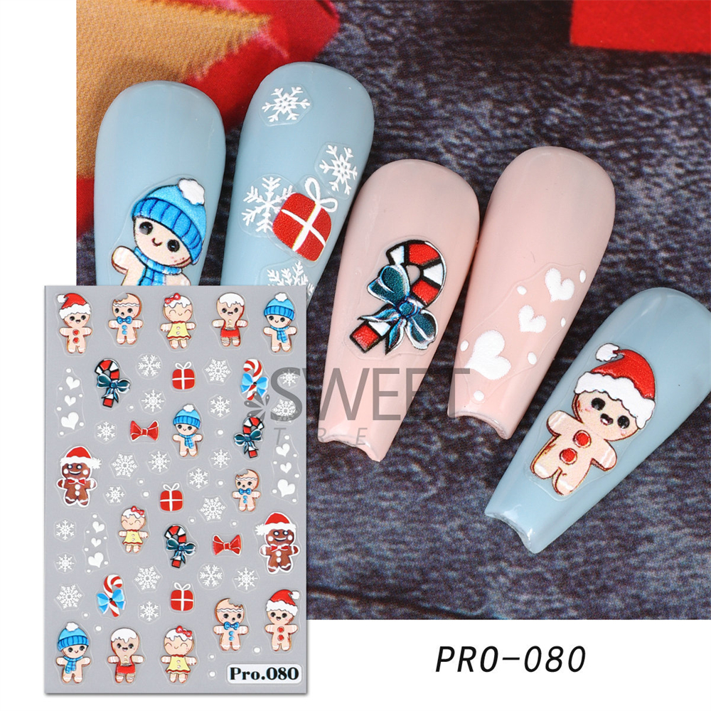 1PC Holiday Nail Art Gift 5g Unique Santa Design Manicure Paper Card Snowflake Nail Stickers Holiday 10 * 6.5cm Christmas Party
