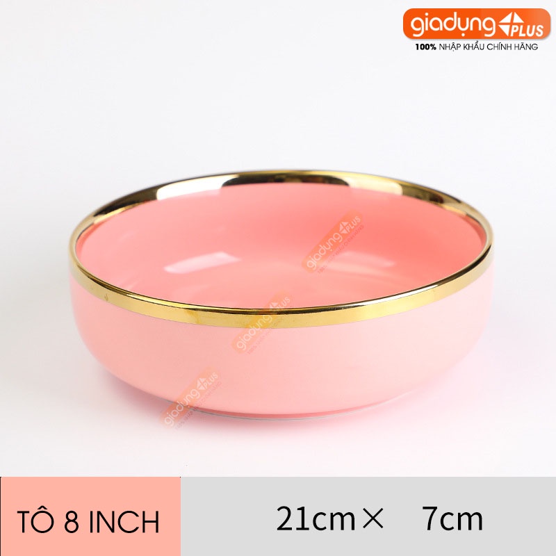 Chén chấm, chén cơm, tô bát & đĩa sứ màu hồng phấn, hồng vân đá cao cấp phong cách Bắc Âu