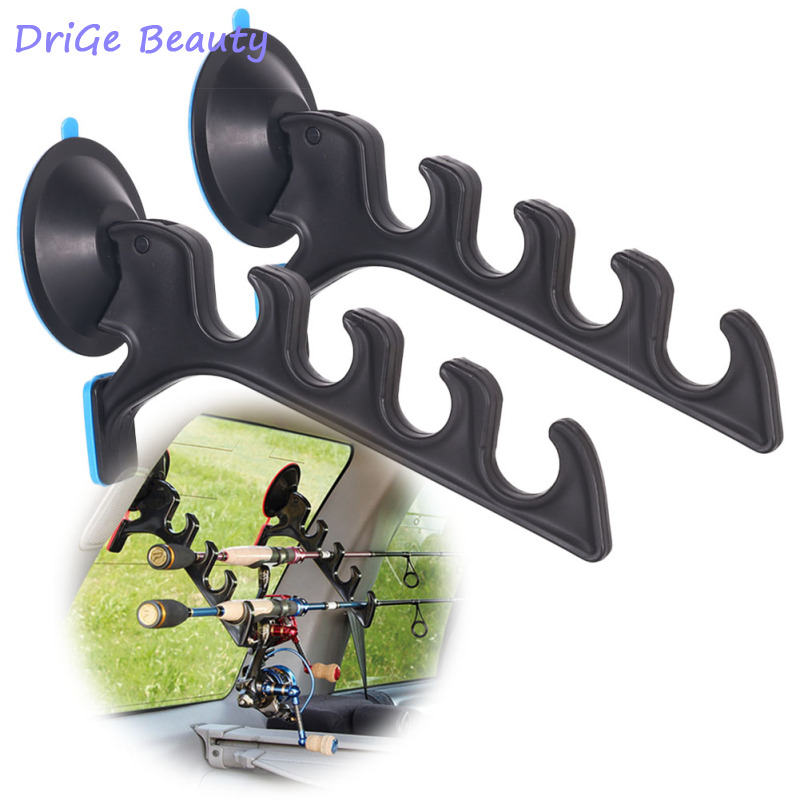 DriGe Beauty Ready Stock + COD】 Fishing Rod Holder Fishing Rod Storage Rack  Adjustable Fishing Pole Holder With Suction Cup For Car Truck SUV RV Boat  Vehicle 2PCS
