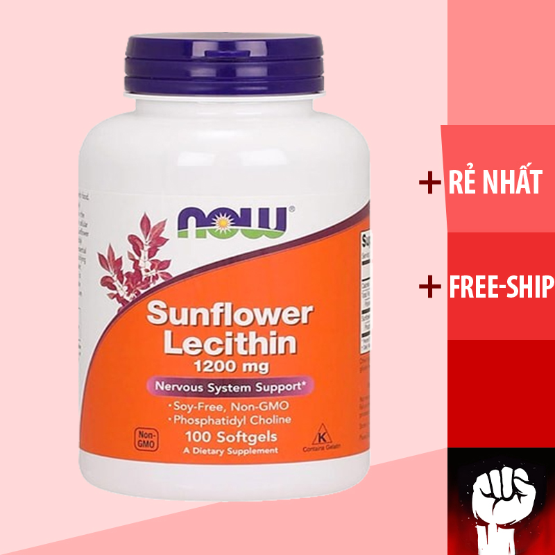 LECITHIN | Now Sunflower Lecithin 1200MG - Viên Uống Chống Tắc Tia Sữa 1200MG [100 - 200 Viên] - Muscle Fitness