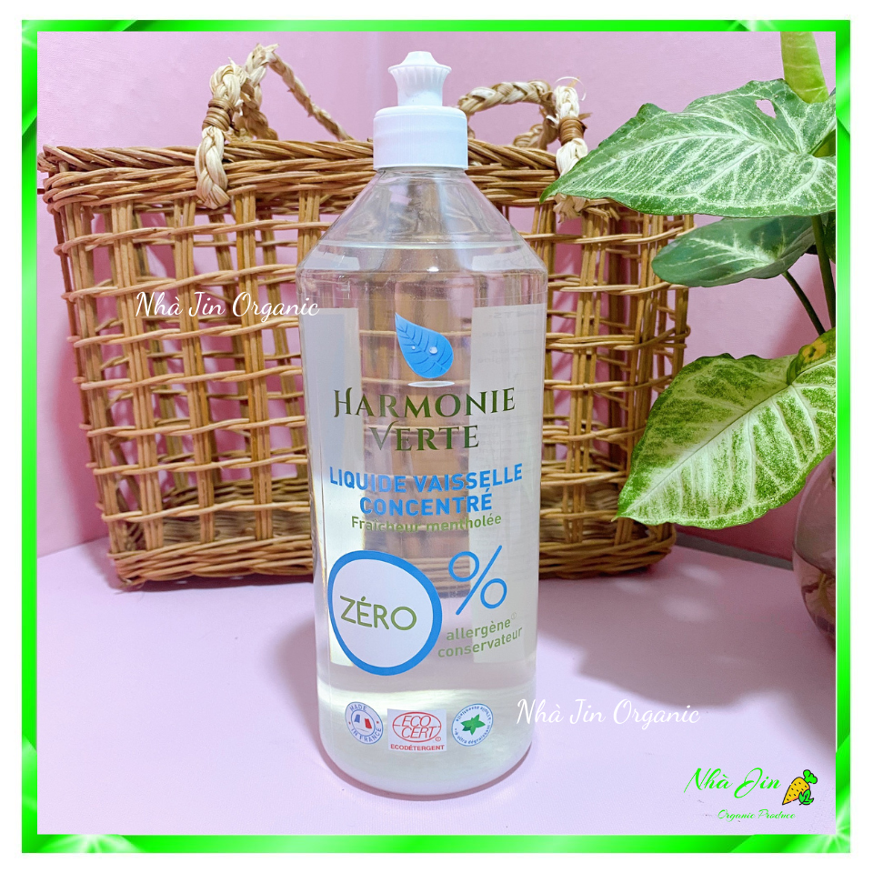 NƯỚC RỬA BÁT HỮU CƠ BẠC HÀ HARMONIE VERTE 1L