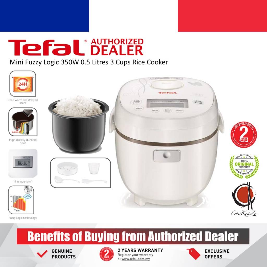 Tefal Mini Fuzzy Logic 350W 0.5 Litres 3 Cups Rice Cooker RK5001