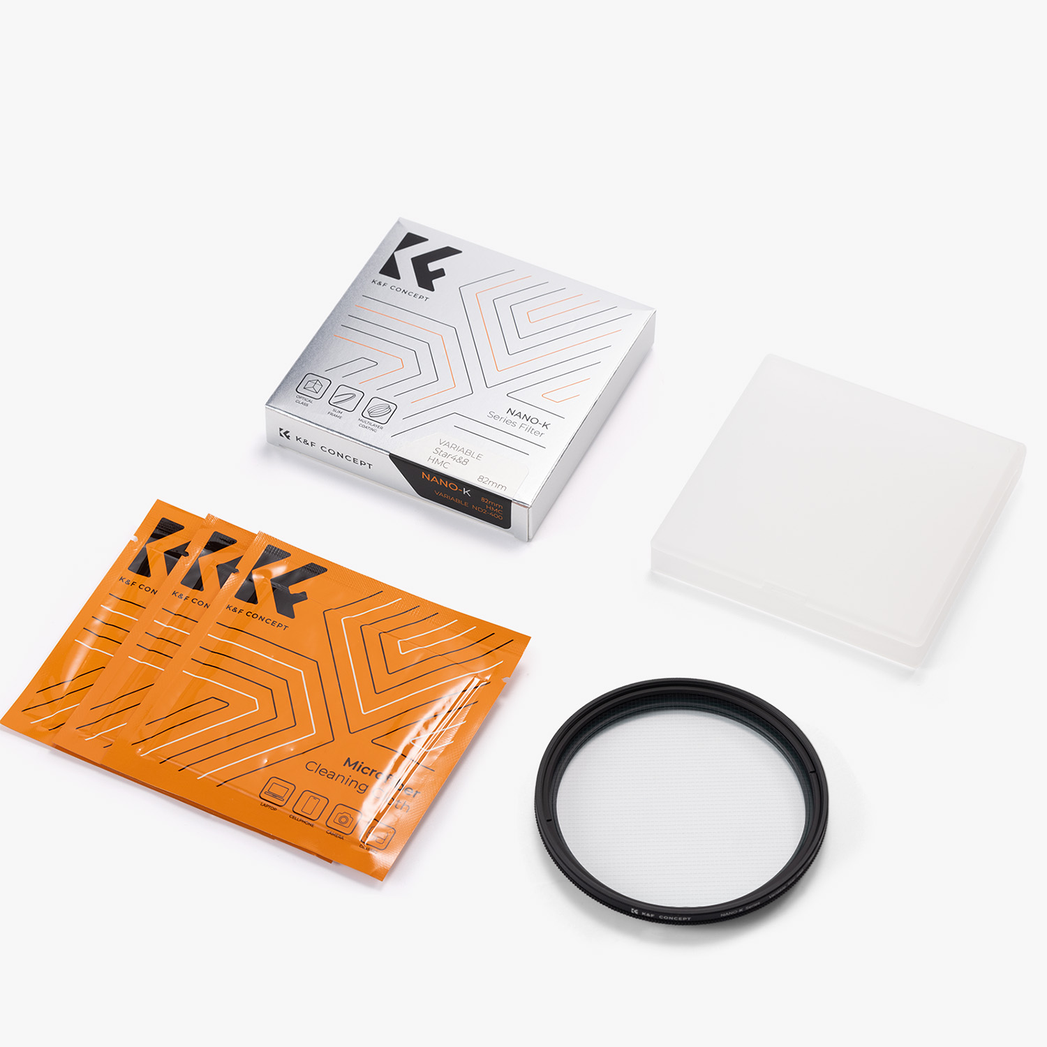 K&F Concept Nano-C Series 49mm-82mm adjustable 4 Points & 8 Points star filter with 18 Multi-Layer Coatings for night shooting and light source shooting, Suitable for micro-single SLR camera