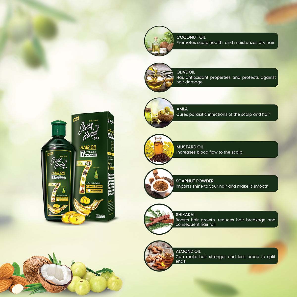 Seven Herbal Hair Oil - 100ml