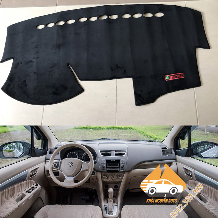 Thảm taplo ertiga 2015, 2016, 2017, 2018 chống trượt 3 lớp chất liệu nhung mịn loại 1
