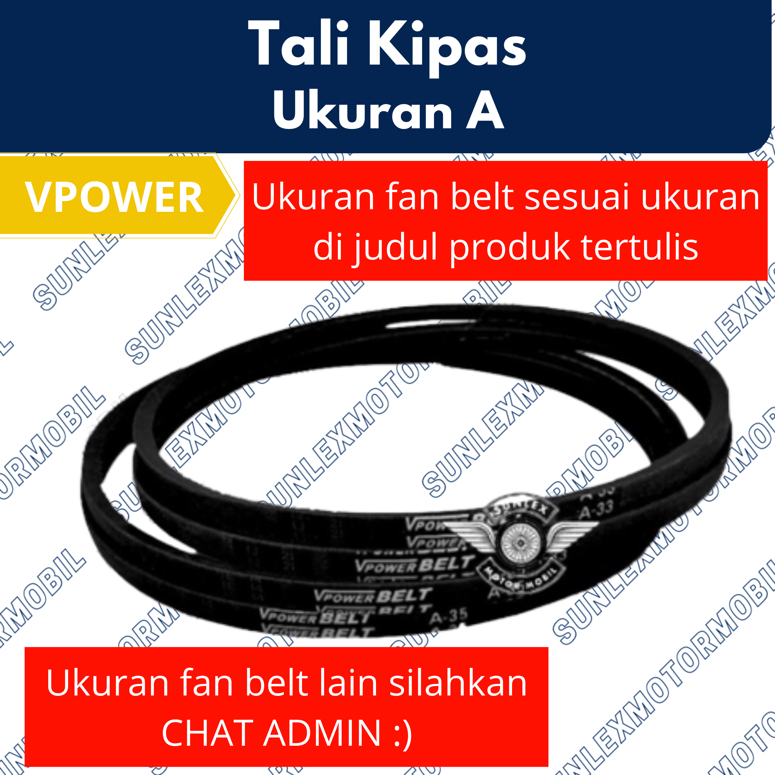 FAN BELT A36 VBELT A36 TALI KIPAS TIPE A VPOWER A36 VPOWER V POWER