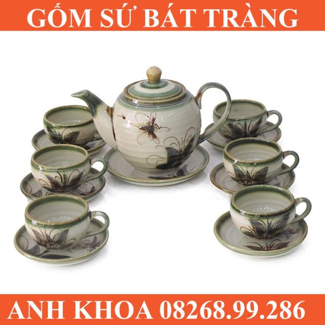Ấm chén chuồn chuồn Bát Tràng - Gốm sứ Bát Tràng Anh Khoa