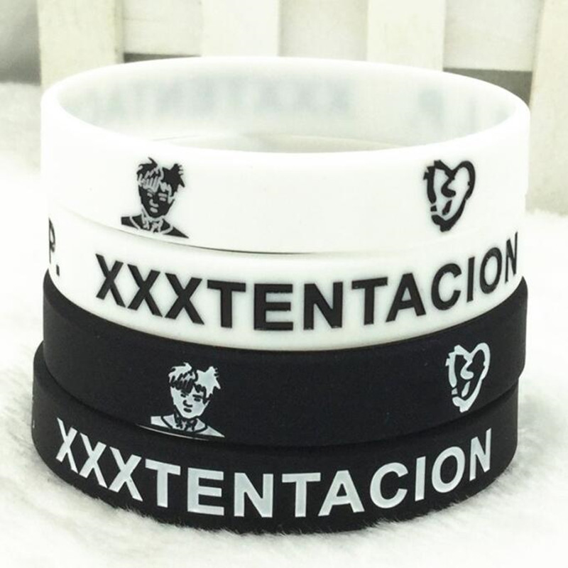 1pc%20Xxx%20Black%20White%20Silicone%20Wristband%20Rubber%20Cuff%20Bracelets%20-%20Image%203