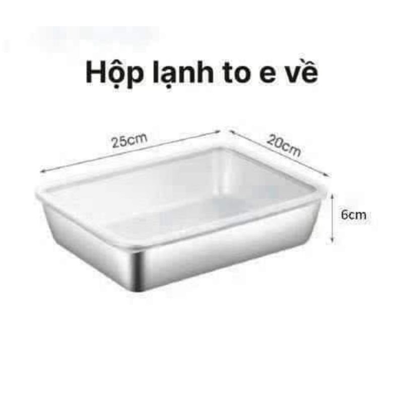 Hộp lạnh inox 304 đựng thức ăn có nắp đậy loại to
