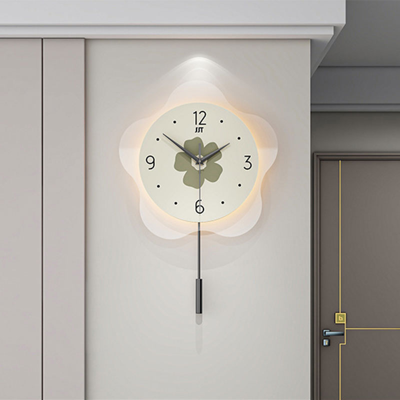 YONUO Cream Wind Flower Wall Clock Living Room Fashion Personality Creative Clock Hanging Wall Entrance Background Decorative Painting Clock Home Use