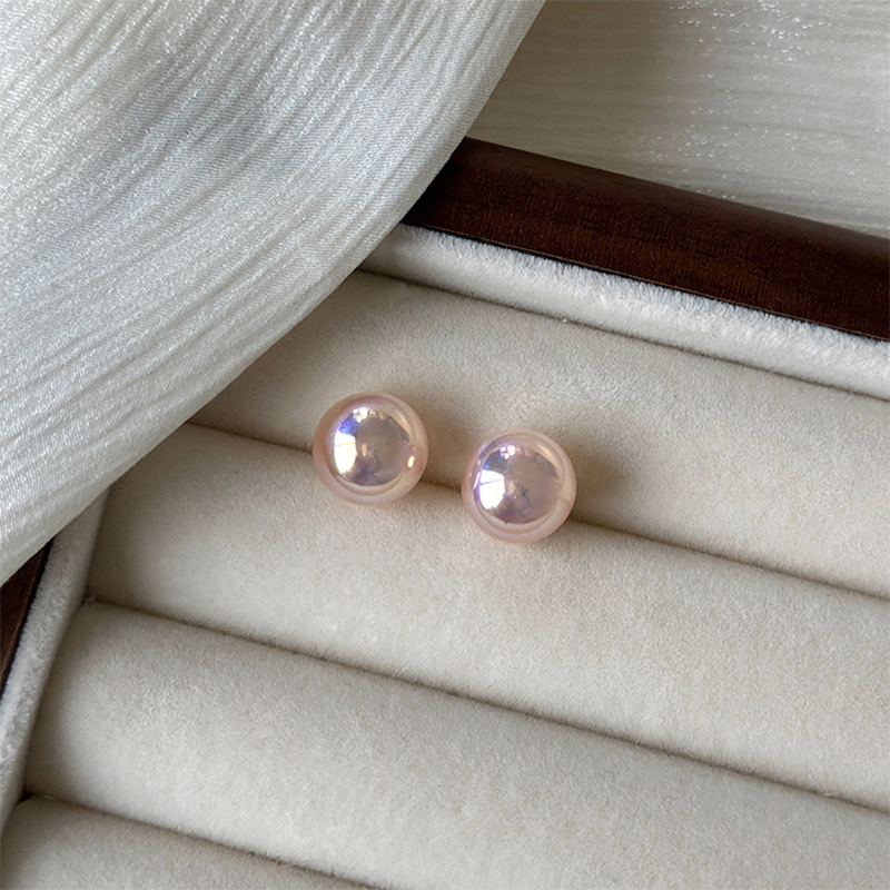 【Bestseller Alert】 Fashion Pink Pearl Stud Earrings For Beauty Women Simple Elegance Light Luxury Ear Accessories Fashion Party Jewelry Gifts JIJIN.