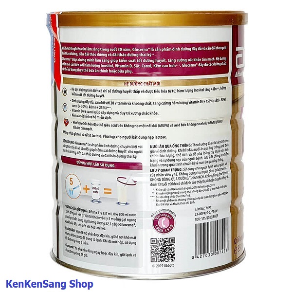 Sữa bột Glucerna 850g (dành cho người bị tiểu đường)